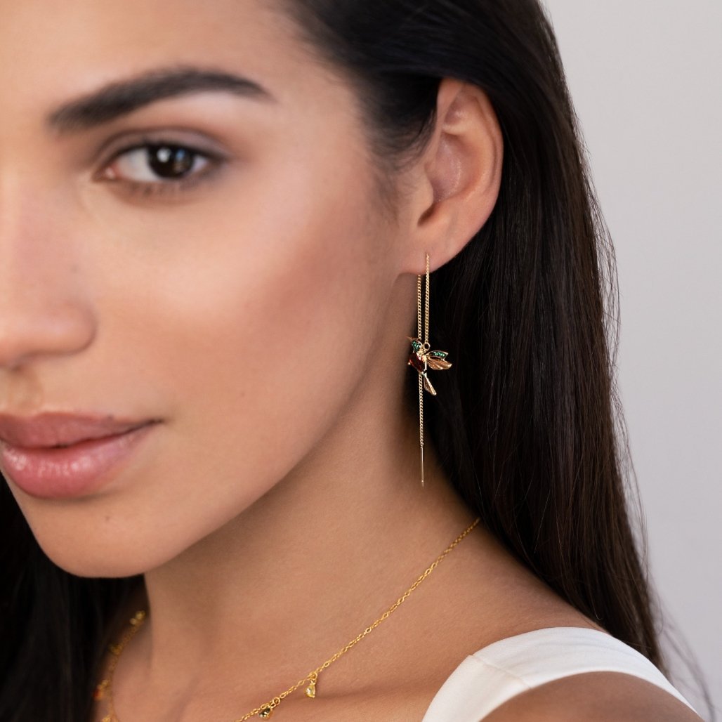 Crystal Hummingbird Earring
