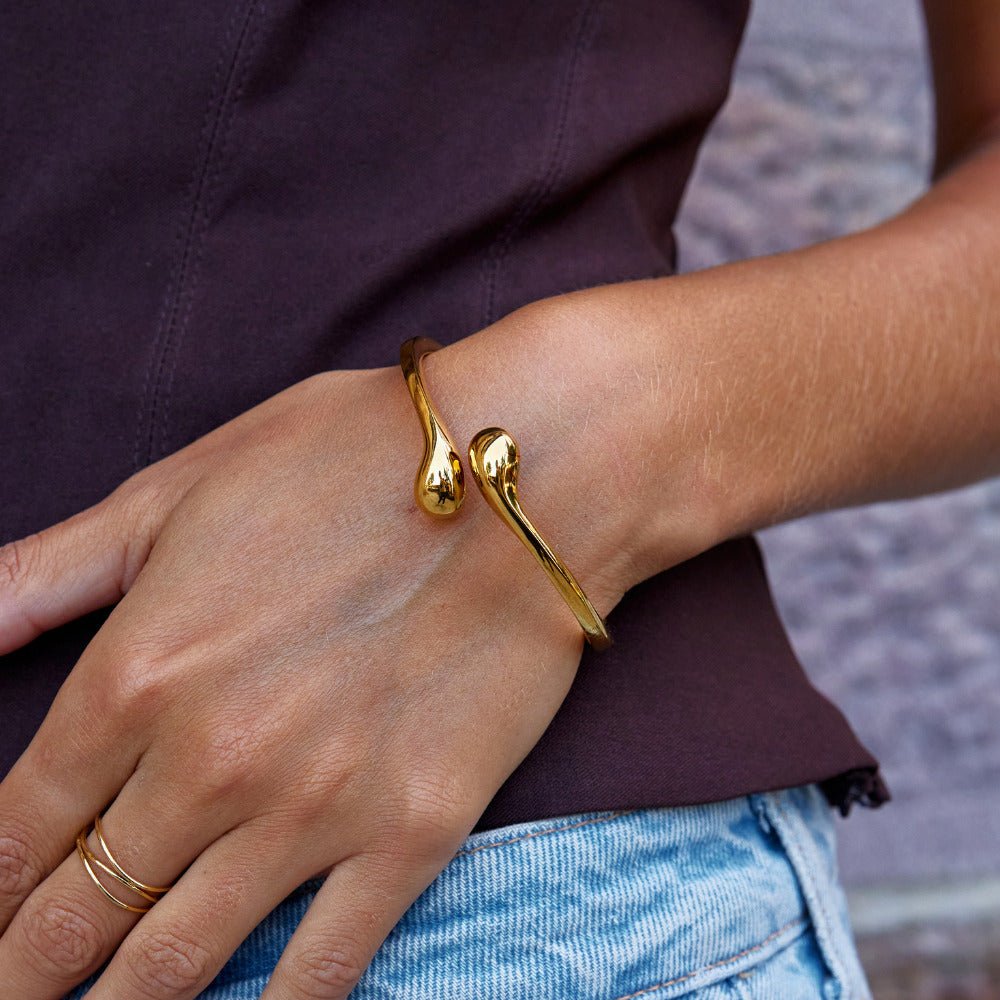 Golden Drop Bangle Bracelet