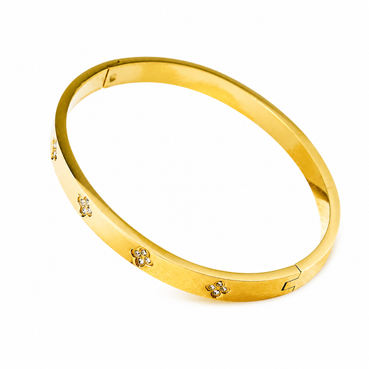 Gold Clover Bangle