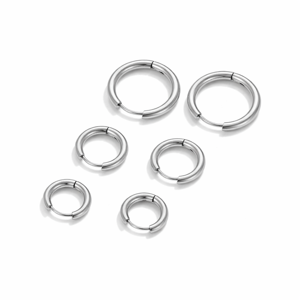 Silver Mini Hoops Set