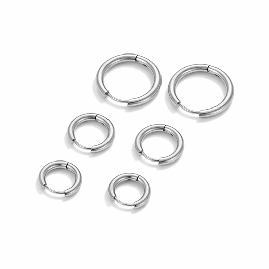 Silver Mini Hoops Set
