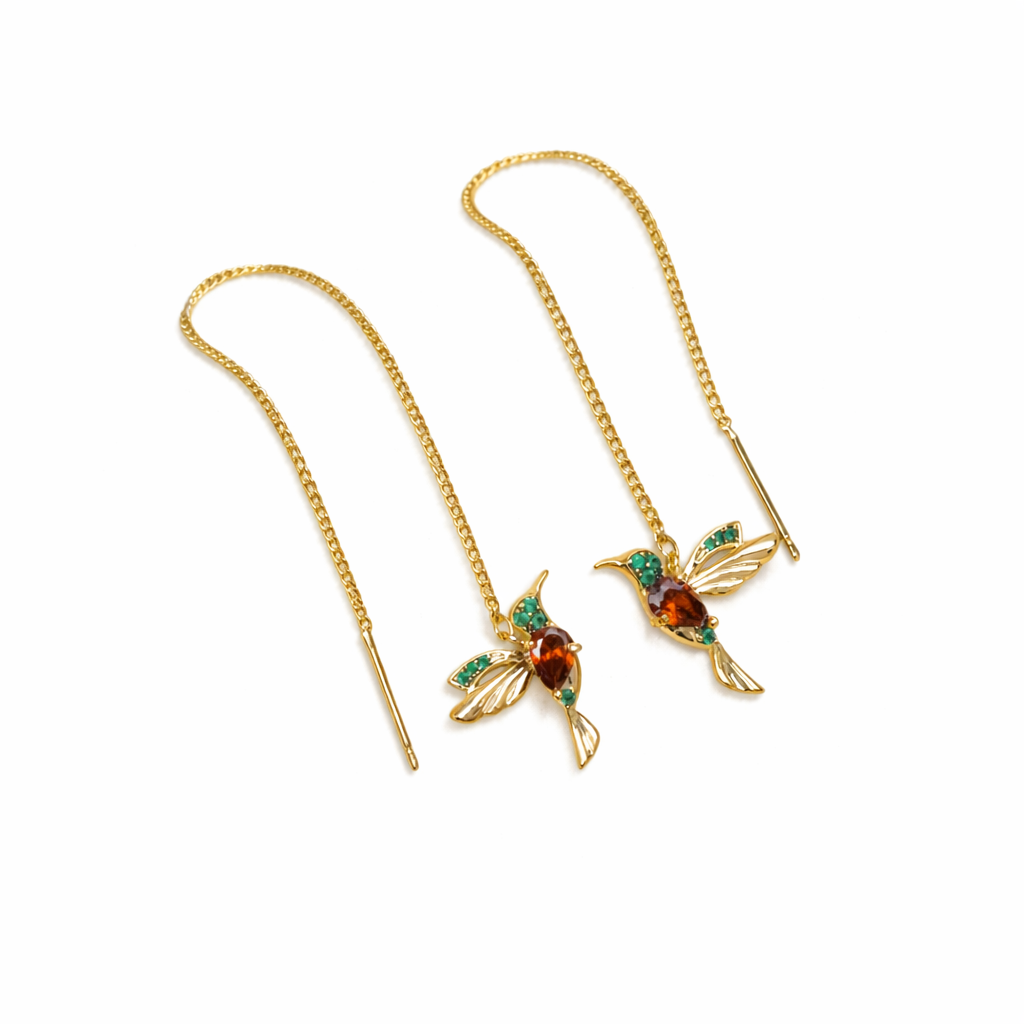 Crystal Hummingbird Earring
