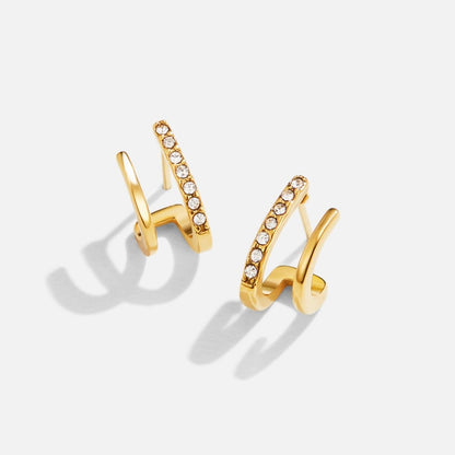18K Gold Crystal Claw Earrings