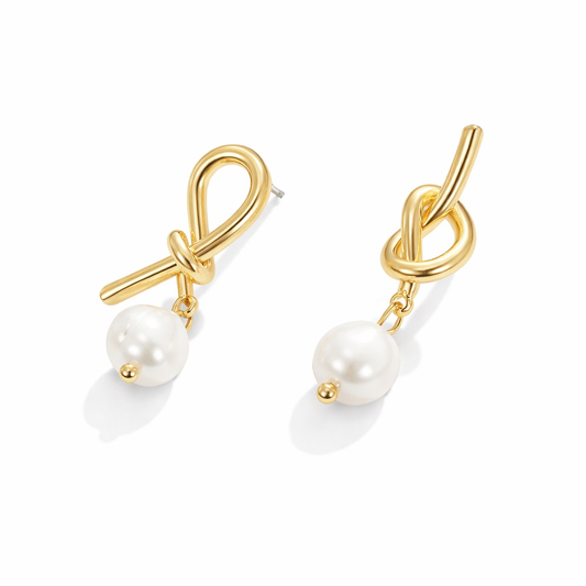 Pearl Bow Earrings