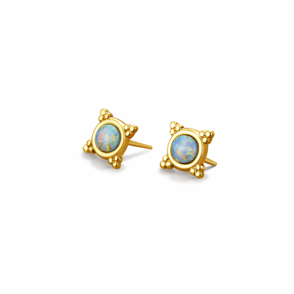 Blue Opal Studs
