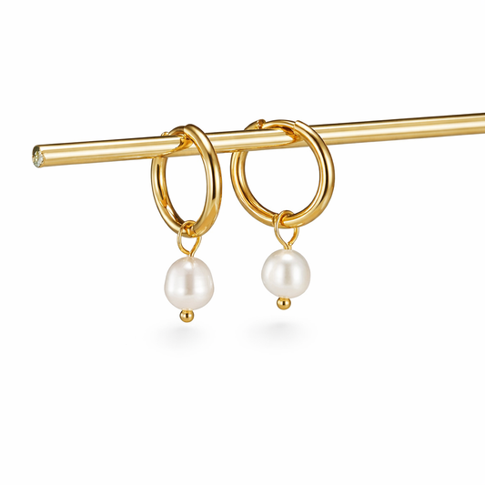 Bella Pearl Hoops