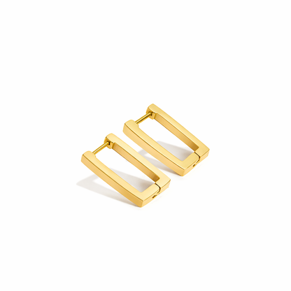 Gold Rectangle Hoops