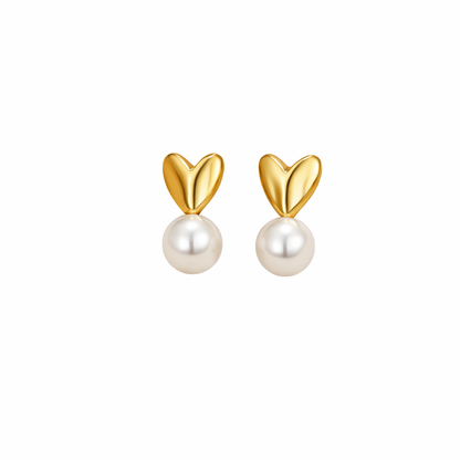 Pearl Heart Earrings