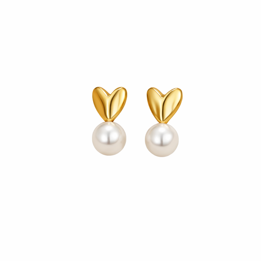 Pearl Heart Earrings