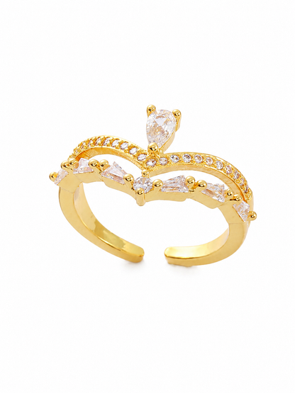 Lily Gold Crystal Ring