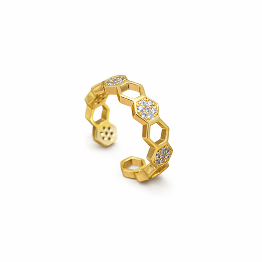 Honeycomb Gold Ring