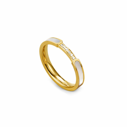 Mother-of-Pearl Crystal Ring
