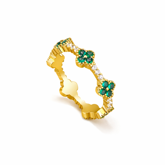 Crystal Clover Ring