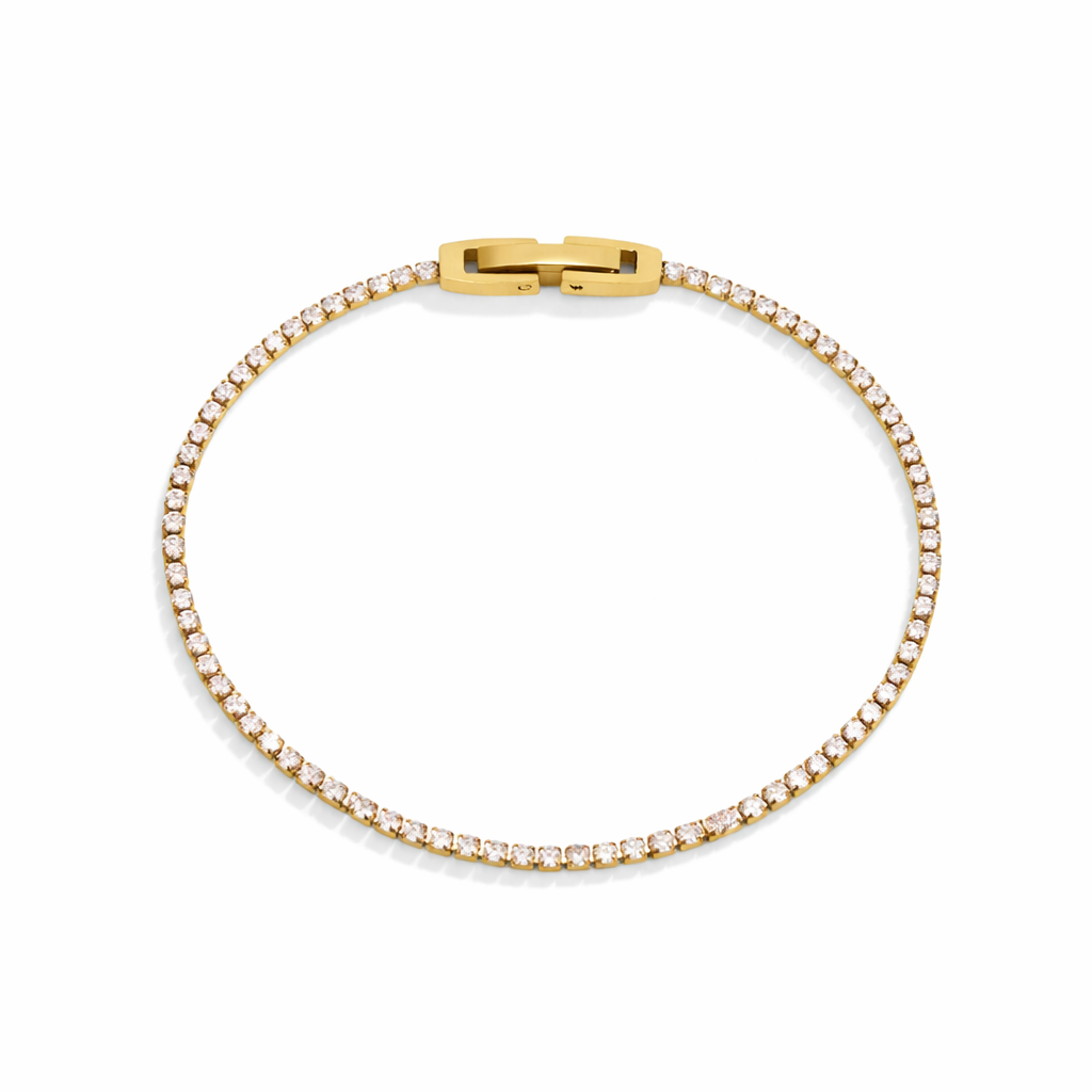 Niyah Gold & White Crystal Bracelet
