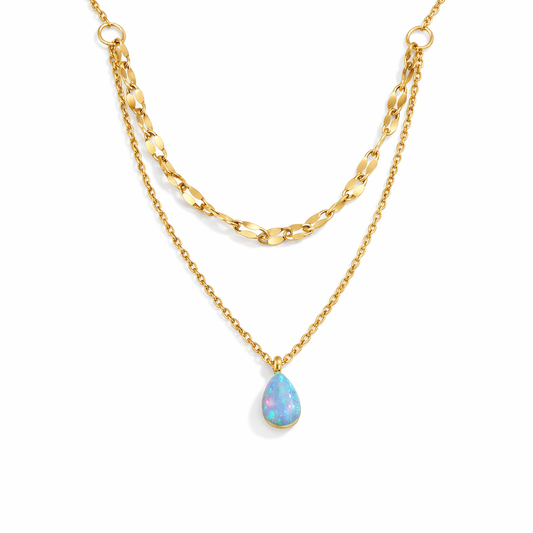 Blue Opal Layered Necklace