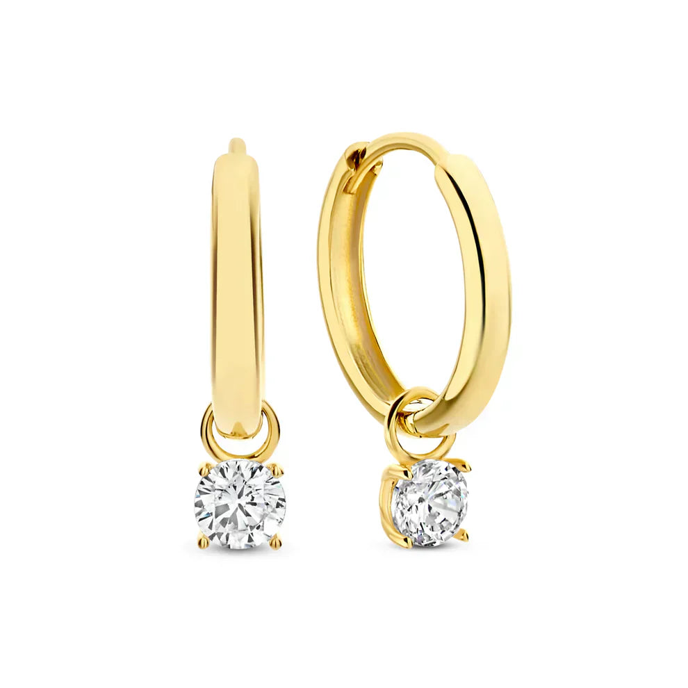 Moon Tear Stone Hoop Earrings