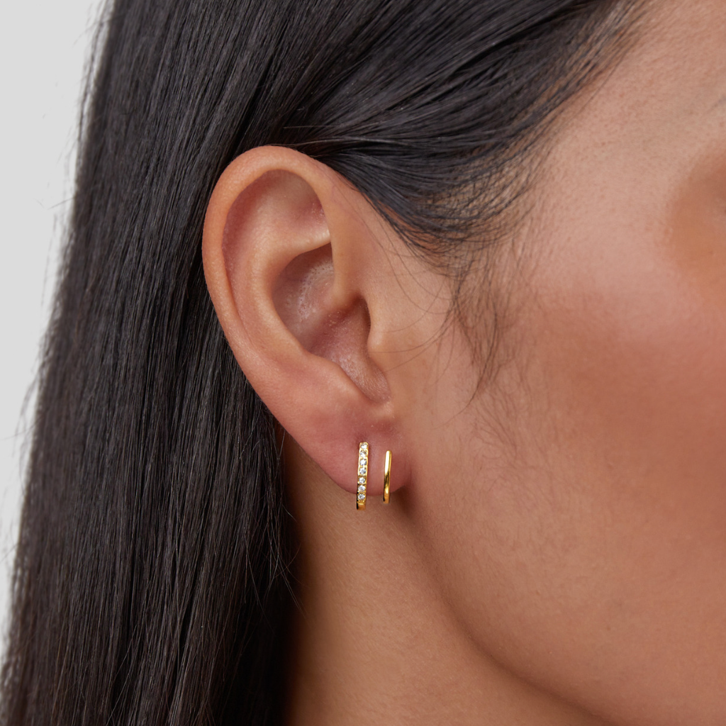 18K Gold Crystal Claw Earrings
