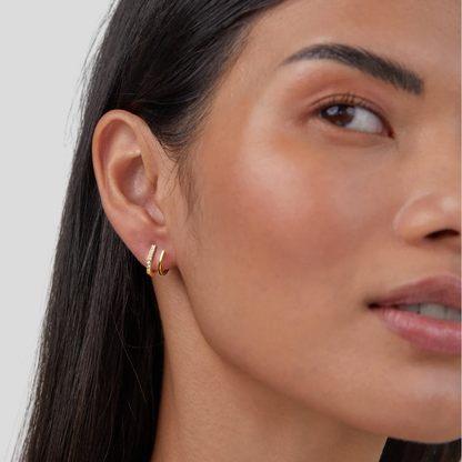 18K Gold Crystal Claw Earrings