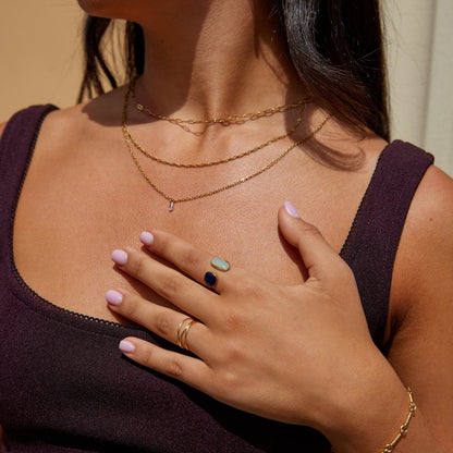 Aquamarine stone wrap-ring