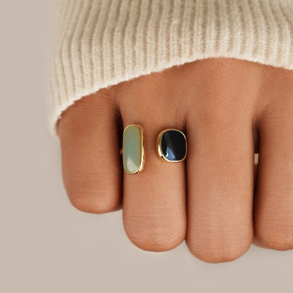 Aquamarine stone wrap-ring