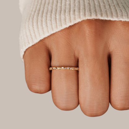 Gold Arch Crystal Ring