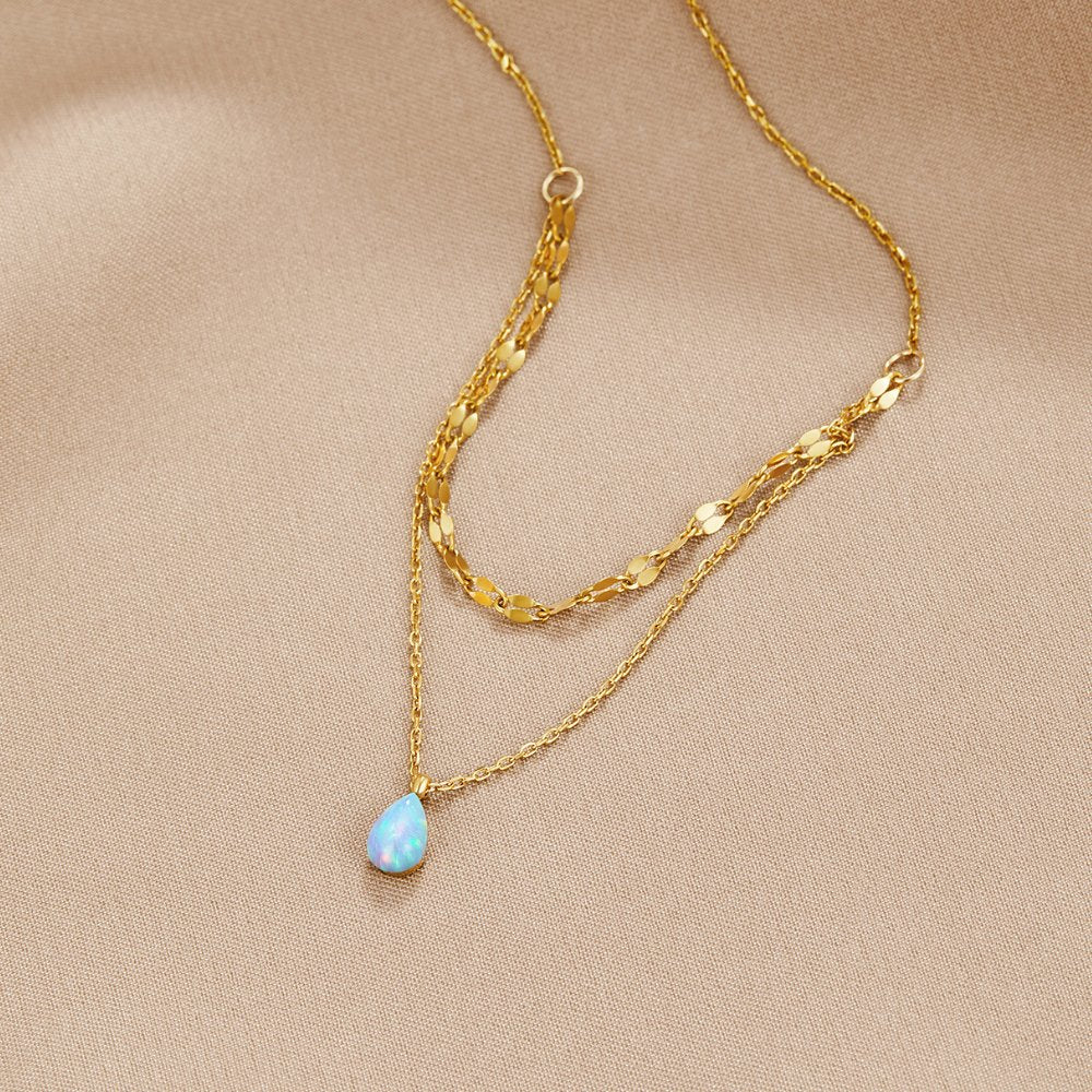 Blue Opal Layered Necklace