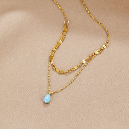 Blue Opal Layered Necklace