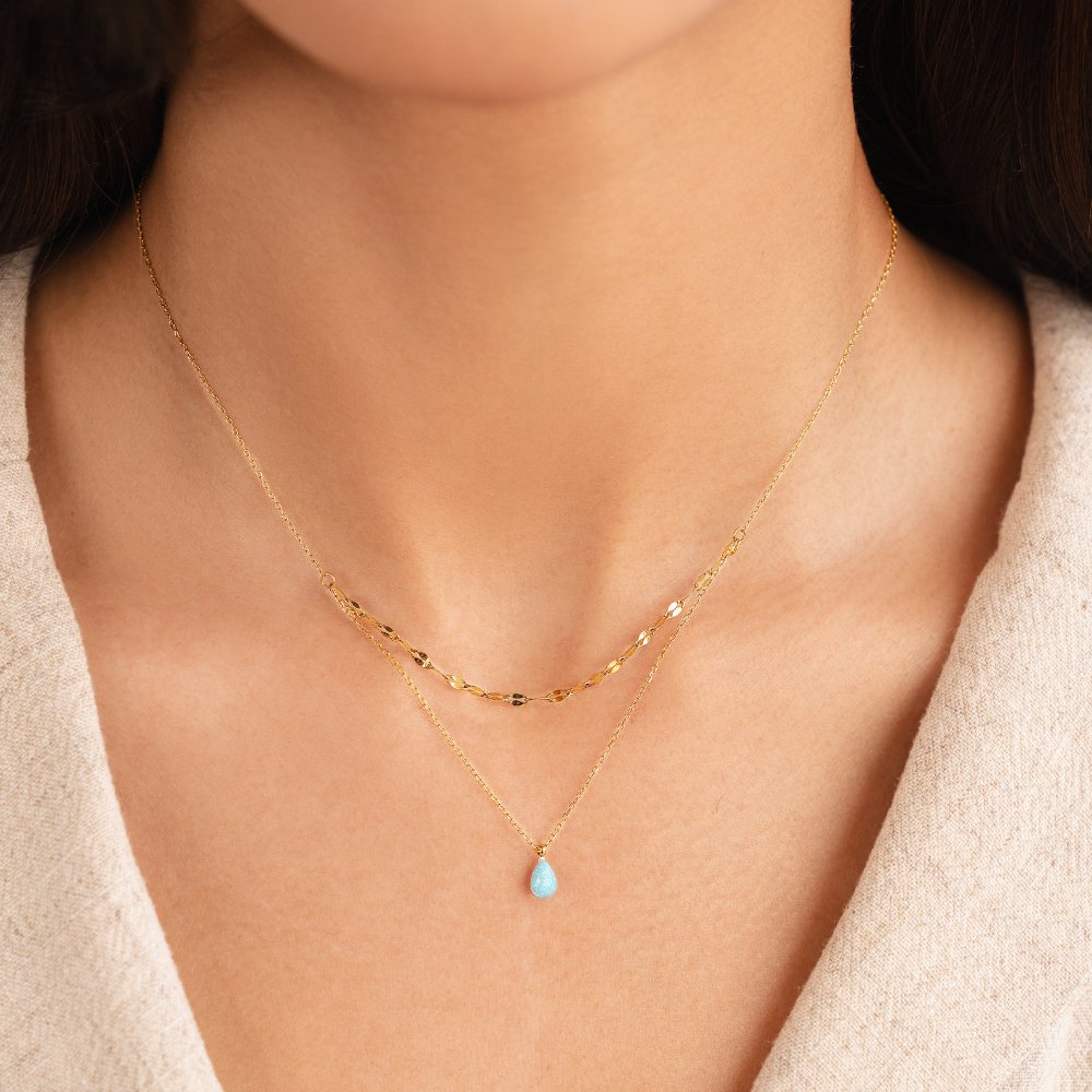 Blue Opal Layered Necklace