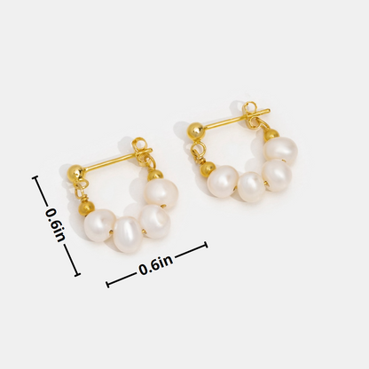 Celine Pearl Hoops