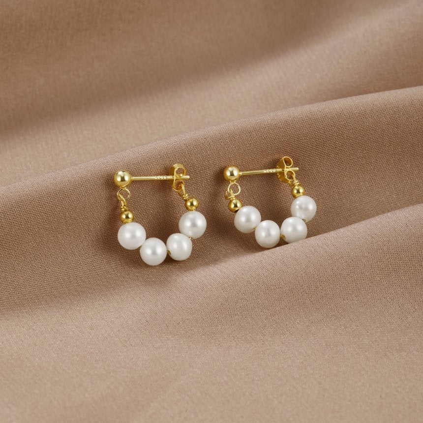 Celine Pearl Hoops
