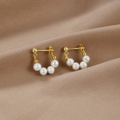 Celine Pearl Hoops