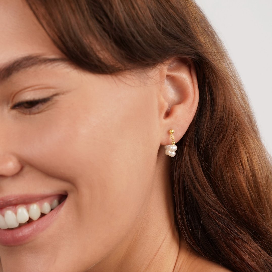 Celine Pearl Hoops
