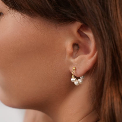 Celine Pearl Hoops