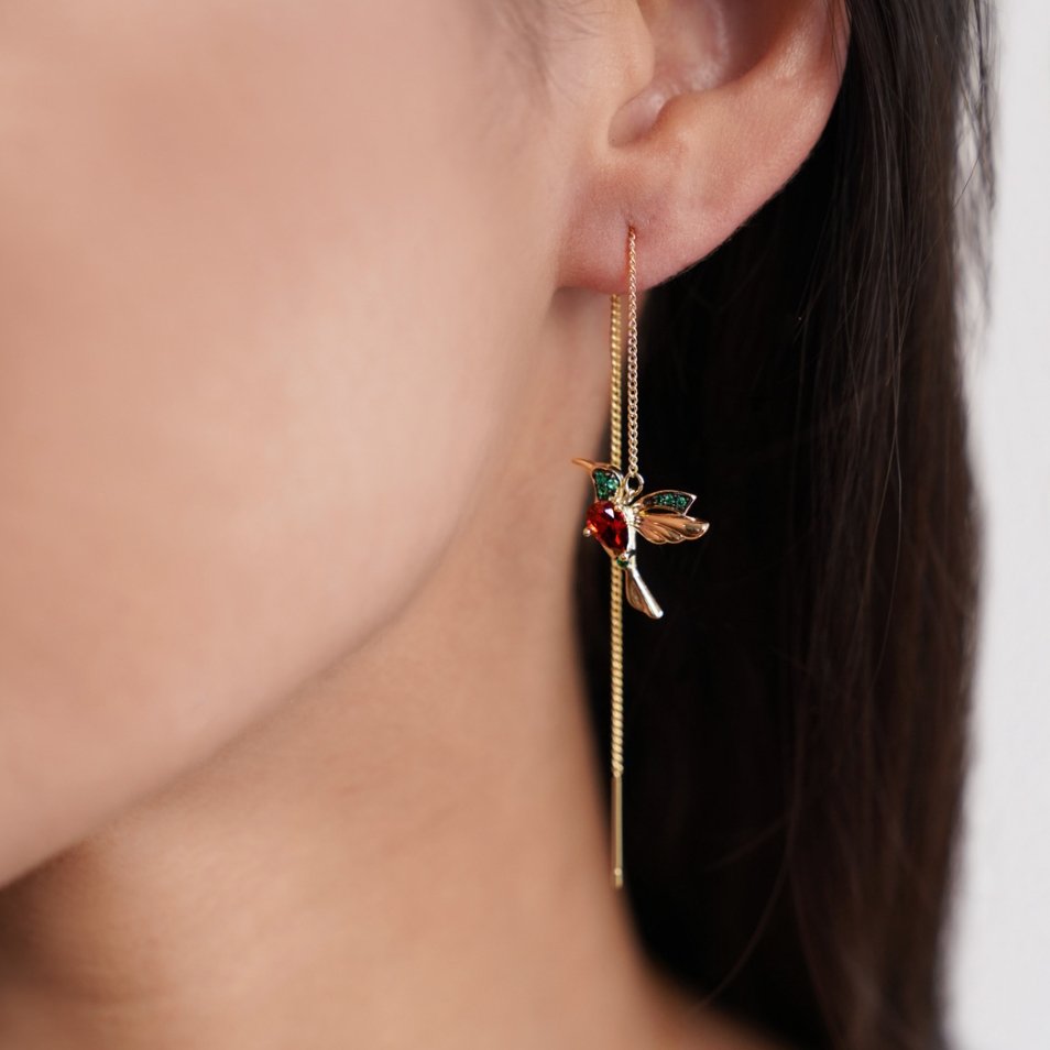 Crystal Hummingbird Earring