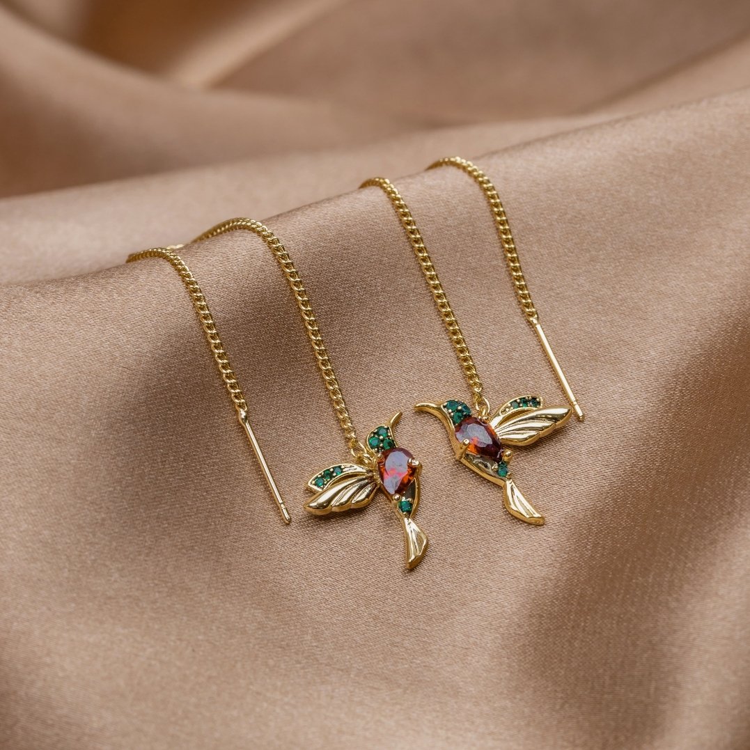 Crystal Hummingbird Earring