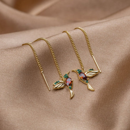 Crystal Hummingbird Earring