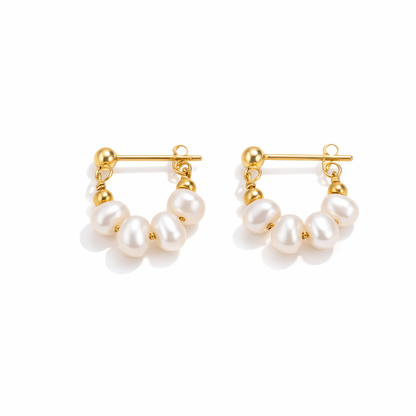 Celine Pearl Hoops