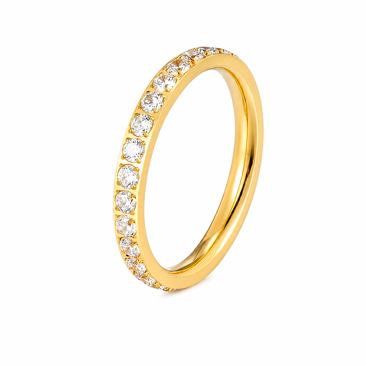 Gold Arch Crystal Ring