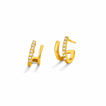 18K Gold Crystal Claw Earrings