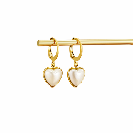 Heart Pearl Hoop Earrings