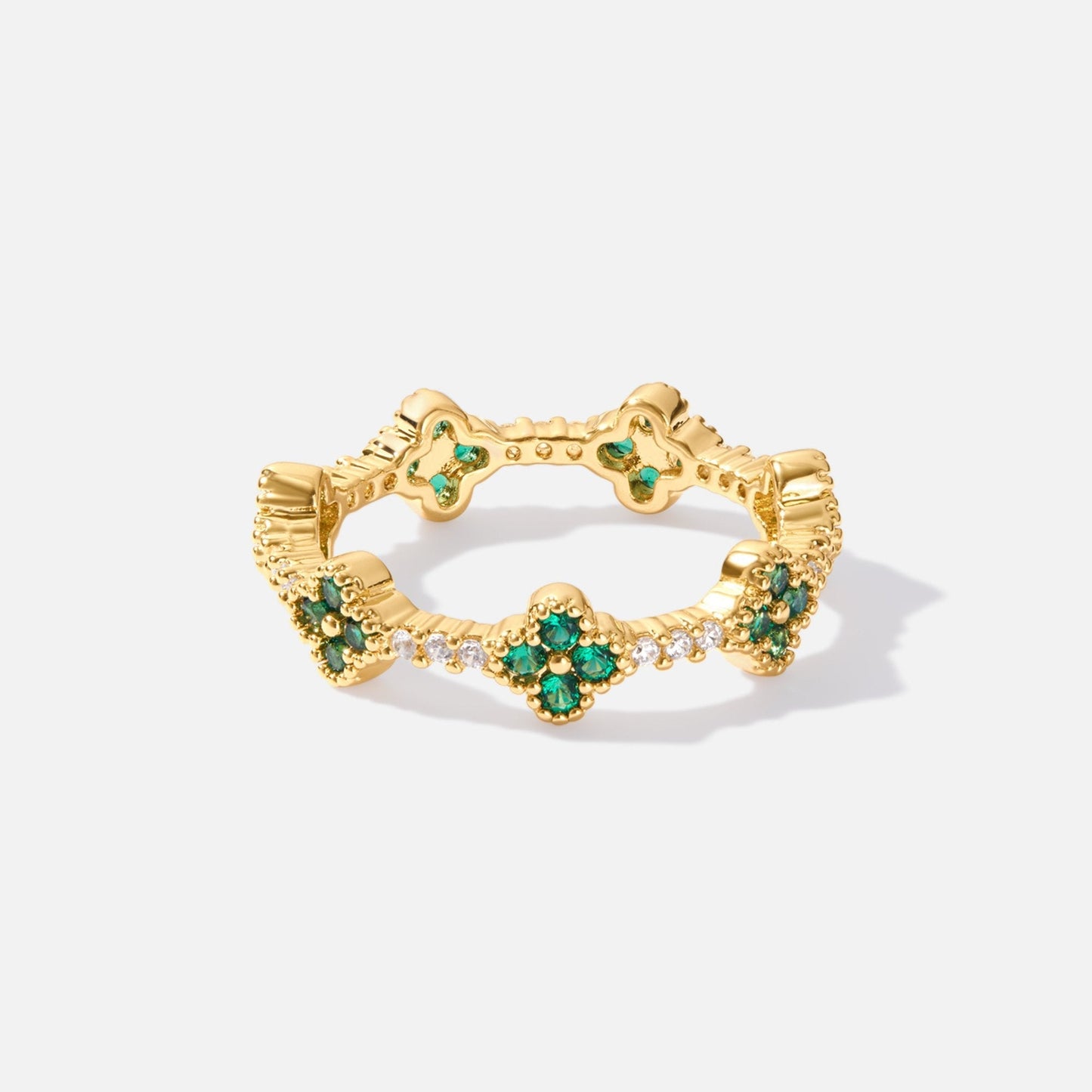 Crystal Clover Ring