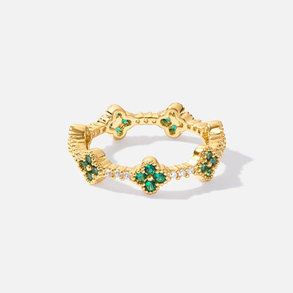 Crystal Clover Ring