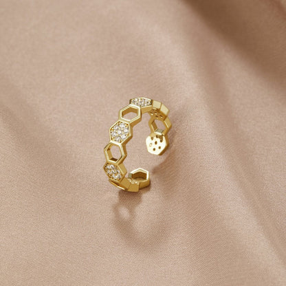 Honeycomb Gold Ring
