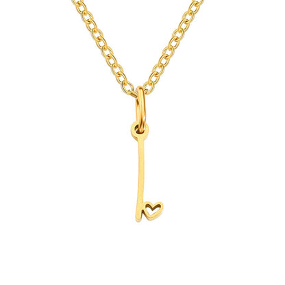 Gold Heart Letter Necklace
