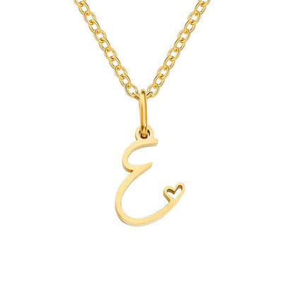 Gold Heart Letter Necklace