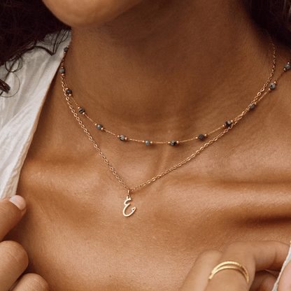 Gold Heart Letter Necklace