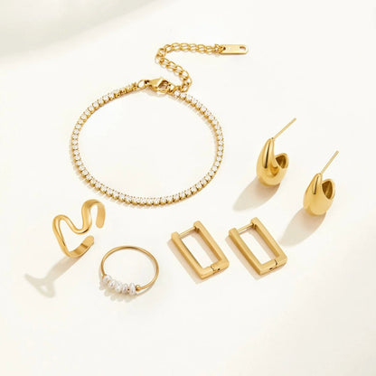 Gold Rectangle Hoops