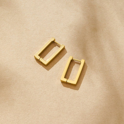 Gold Rectangle Hoops