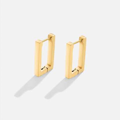 Gold Rectangle Hoops