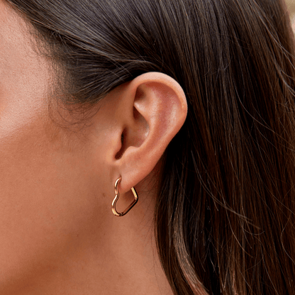 Gold Heart Hoop Earrings